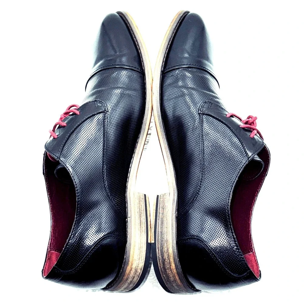 Vintage Foundry Co Oxfords Mens 9.5 Black Excellent Cap Toe Leather VF1004-SE